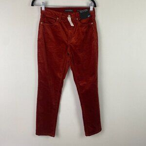 Banana Republic High-Rise Slim Velvet Pant Red Size 27P